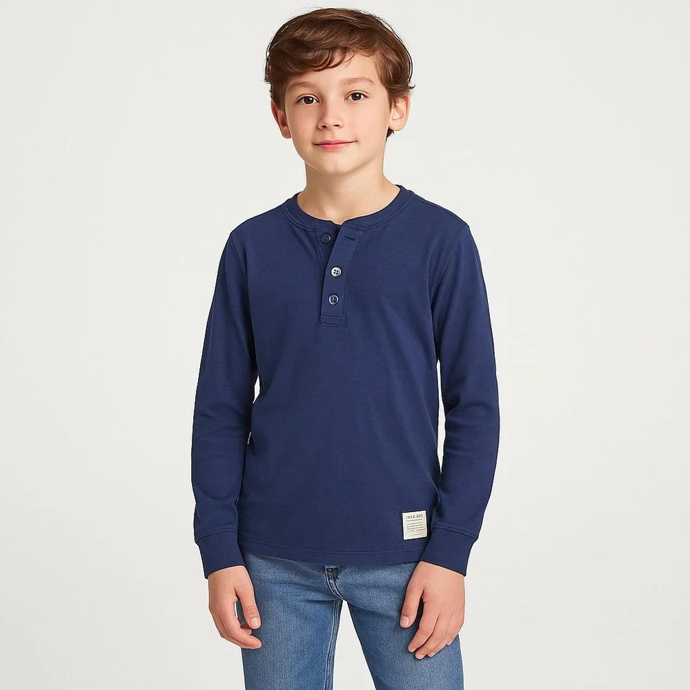 GAP Kids | Navy Long Sleeve Henley Shirt | Boy’s 10